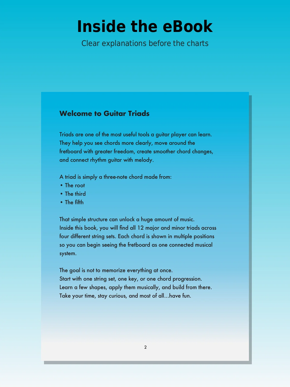 Major and Minor Guitar Triads Across 4 String Sets product image (2)