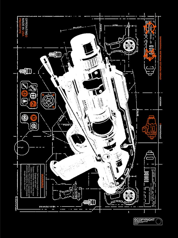 PROTOTYPE: OTHER PEOPLE'S PROBLEM BLUEPRINT T-SHIRT product image (2)