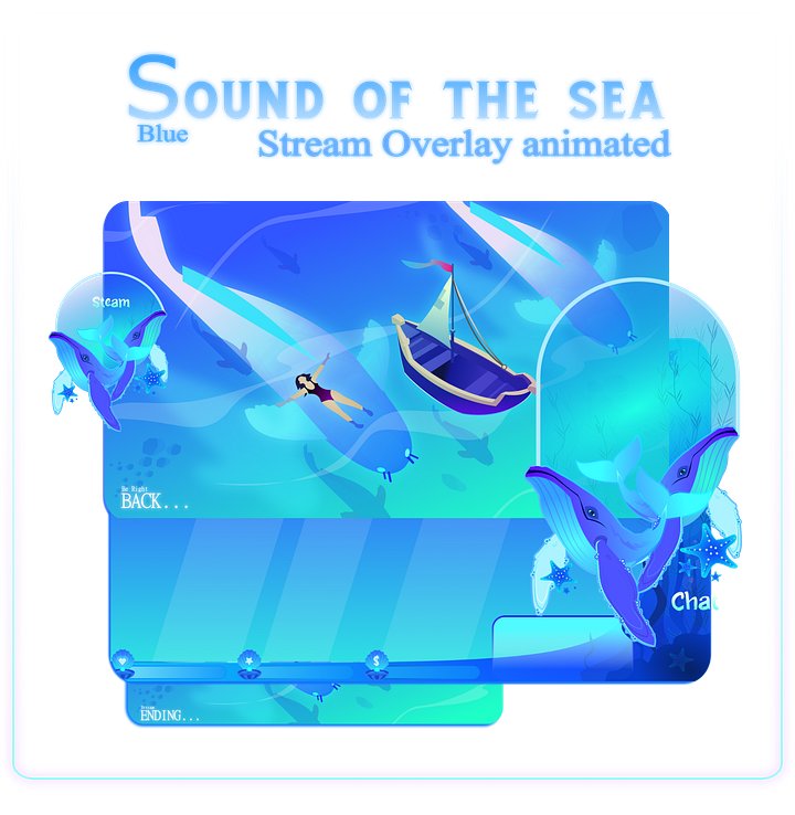 UNDERWATER Stream Overlay Animated Pack, Whale Stream Overlay Animated, Ocean Stream Overlay, Blue Stream Overlay Animated, Blue Overlay product image (1)