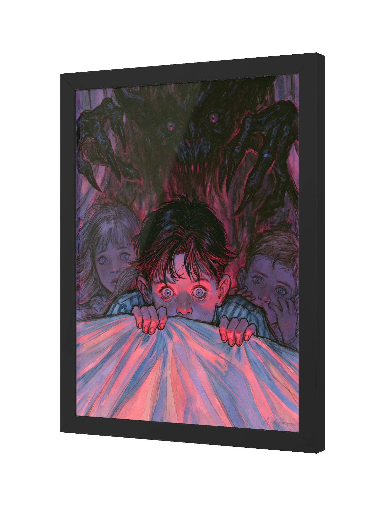 Bedtime Nightmare Framed Art Print — Nightmare Under the Covers product image (6)