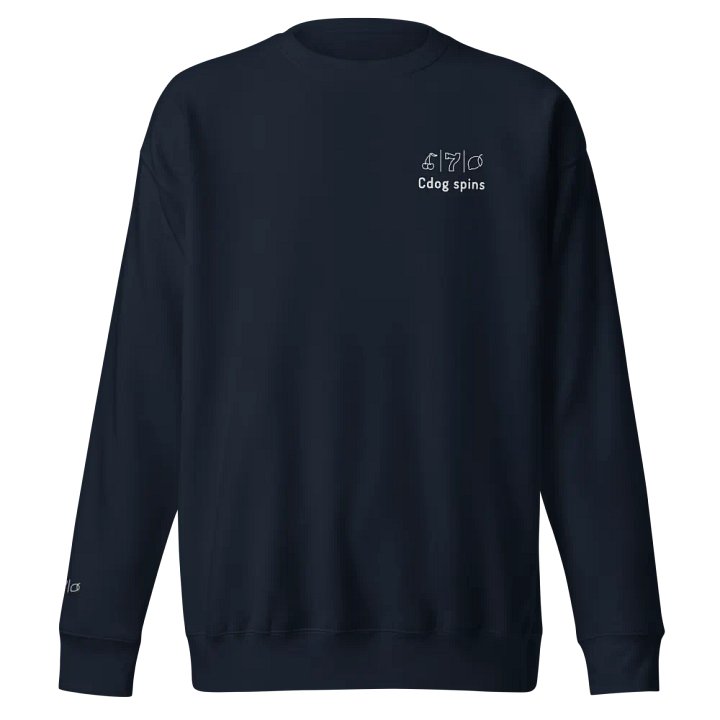 Cdog Spins Sweatshirt Embroided Navy Full Logo product image (1)