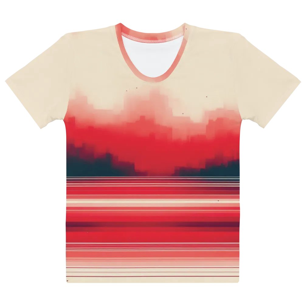 Women's Full-Print Red Glitch Tee product image (1)