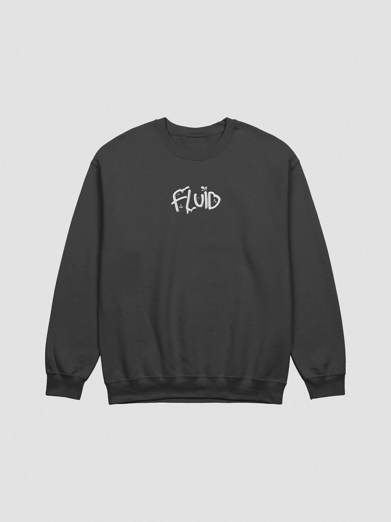 BLACK FLUID SWEATSHIRT (EMBROIDERED) product image (1)