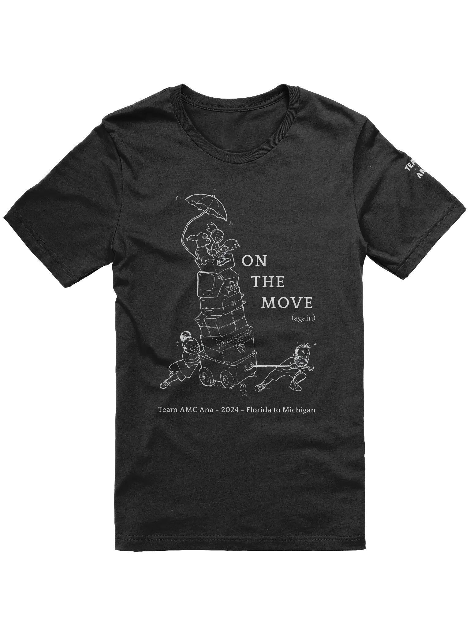 On the move Tshirt (white lines - 5 colors) product image (1)