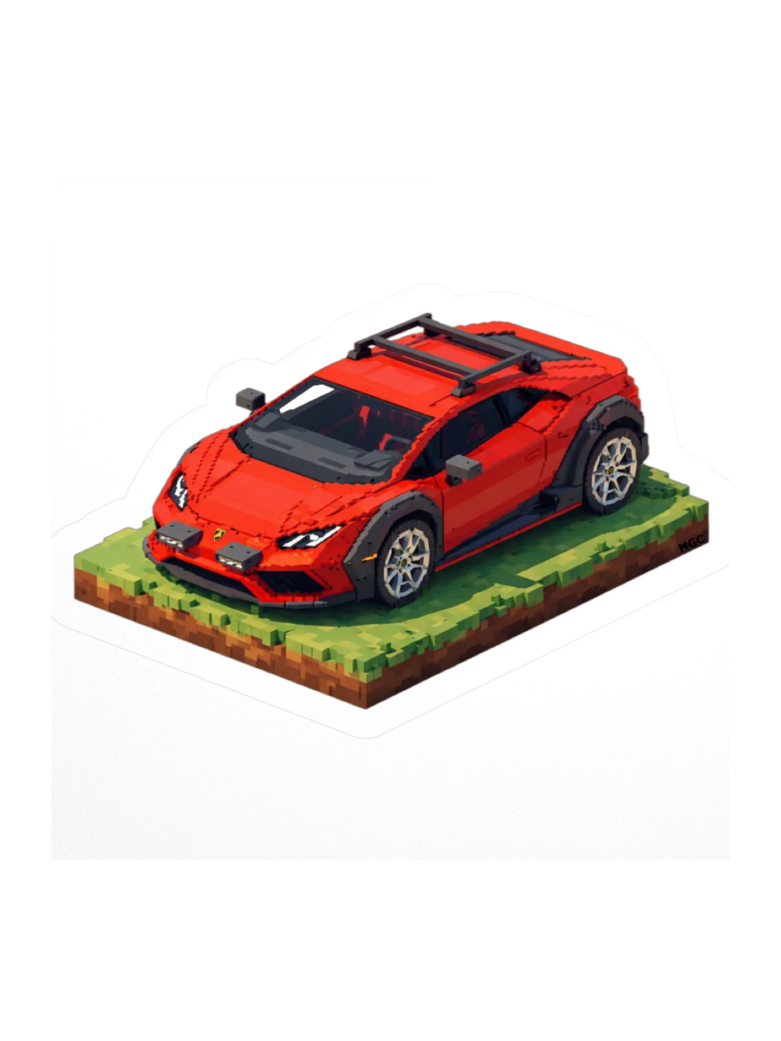 Rosso Mars Red Lamborghini Huracan Sterrato Sticker (Pixel, Retro, Minecraft) product image (1)