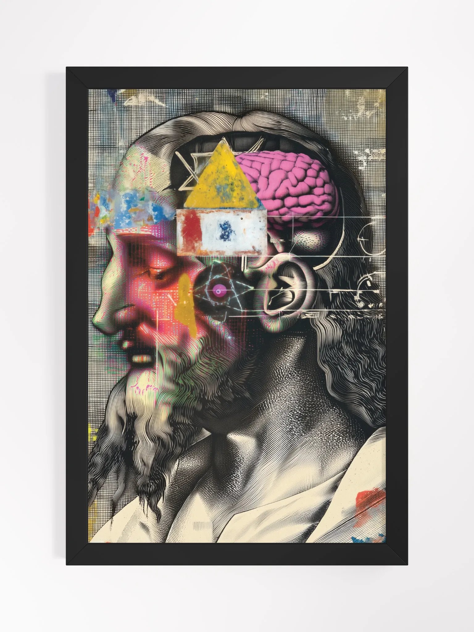 Surreal Jesus Christ Vibrant Ayous Wood Framed Poster product image (1)