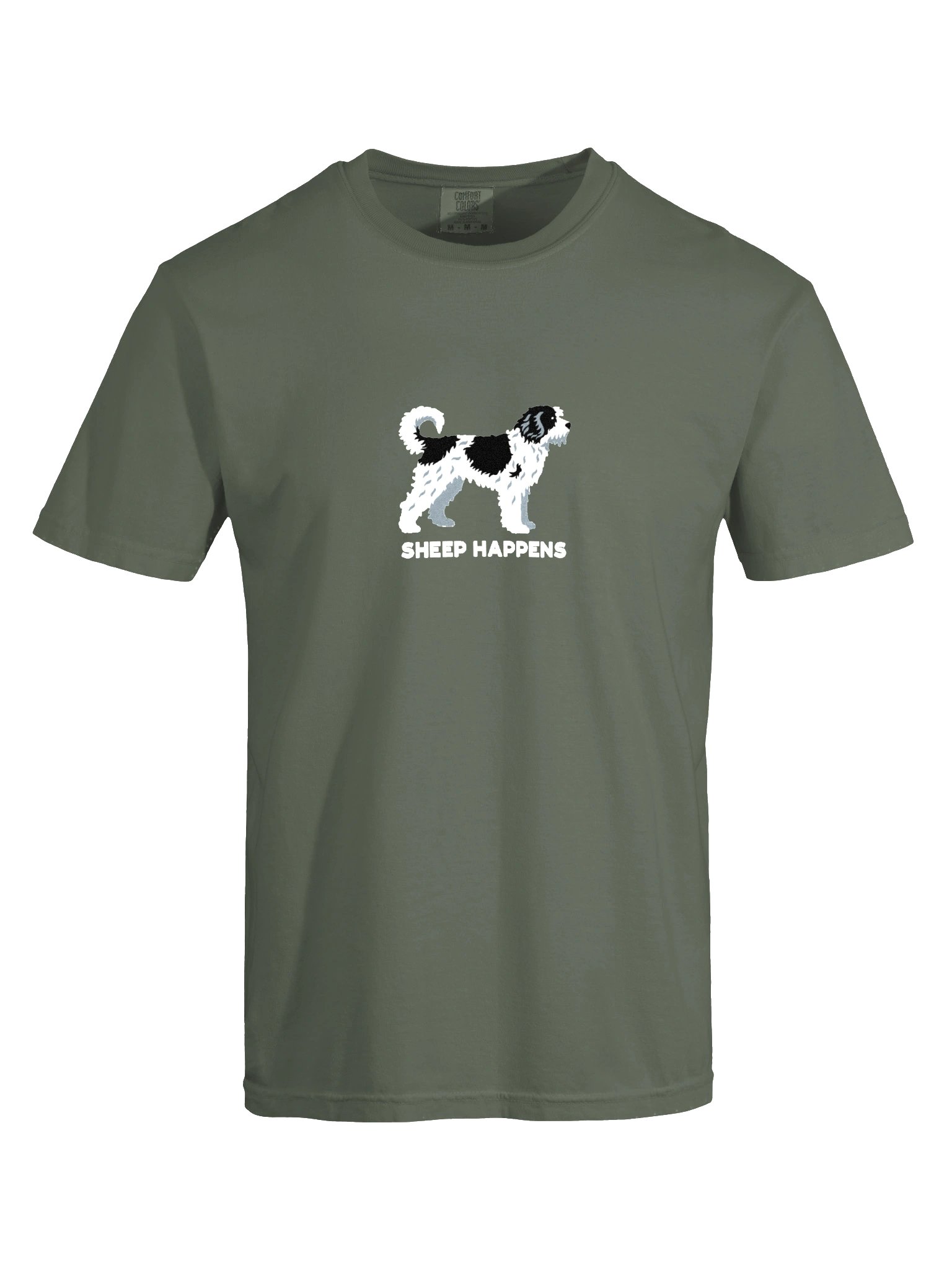 Sheep Happens T-Shirt(Embroidered) of a Sheepadoodle product image (10)