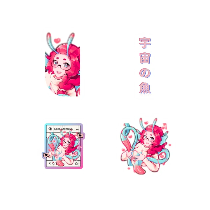 “fish of outer space” Die-cut stickers product image (1)