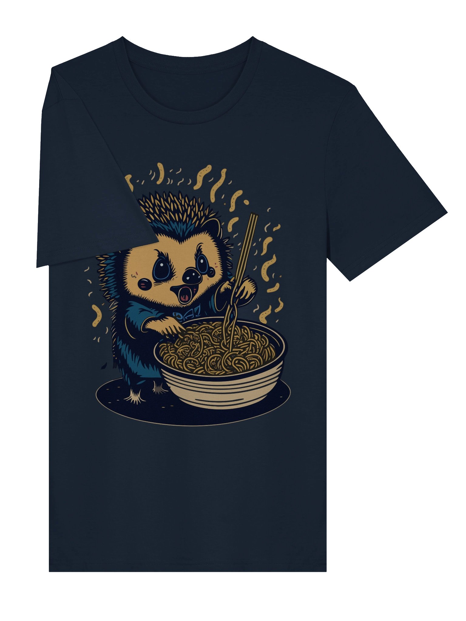 Whimsical Noodle Lover Hedgehog T-Shirt product image (16)