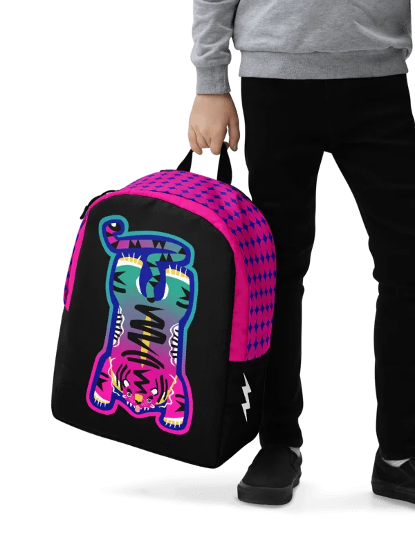 Pink and Black Tiger Backpack product image (5)