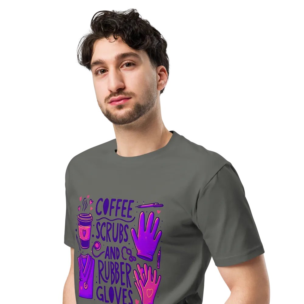 Coffee, Scrubs & Gloves Unisex Tee product image (5)