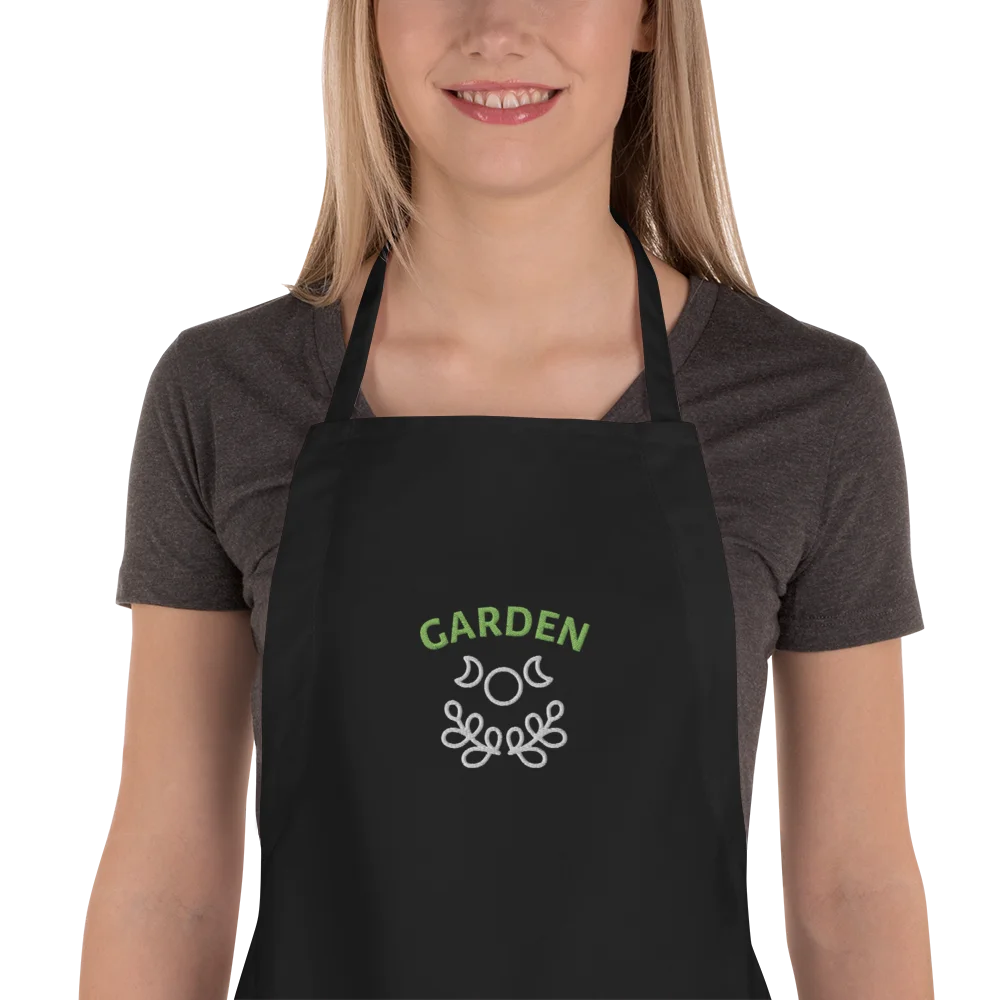 GARDEN Embroidered Apron Moon and Plants product image (1)