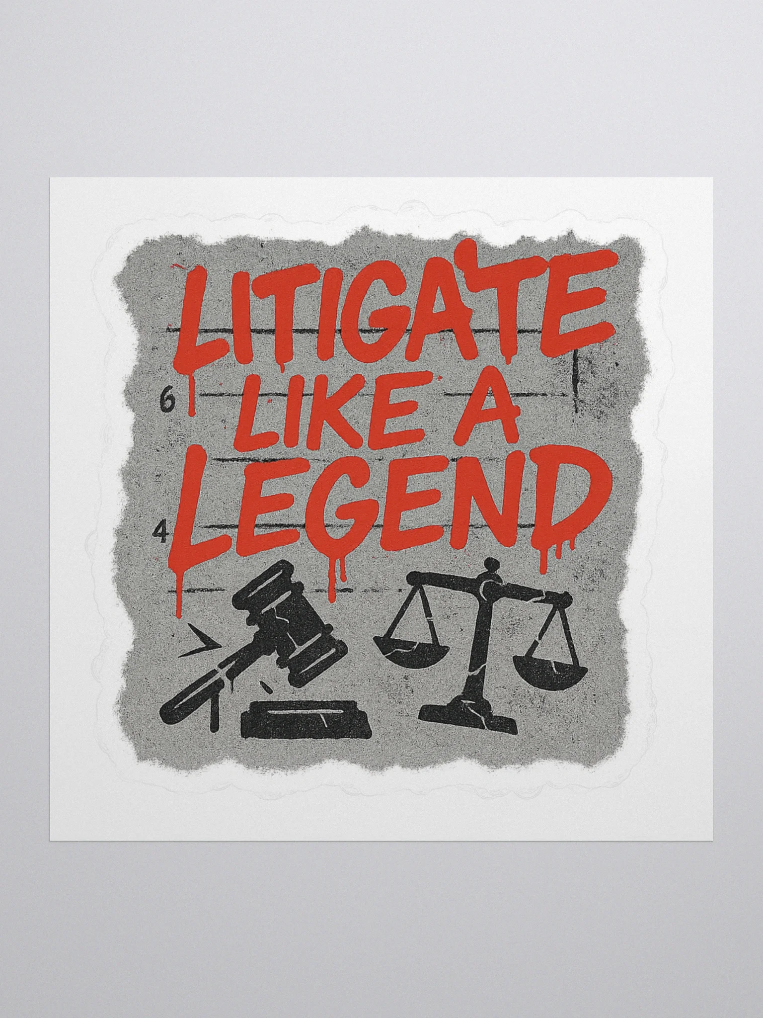 Litigate Like A Legend Kiss-Cut Sticker