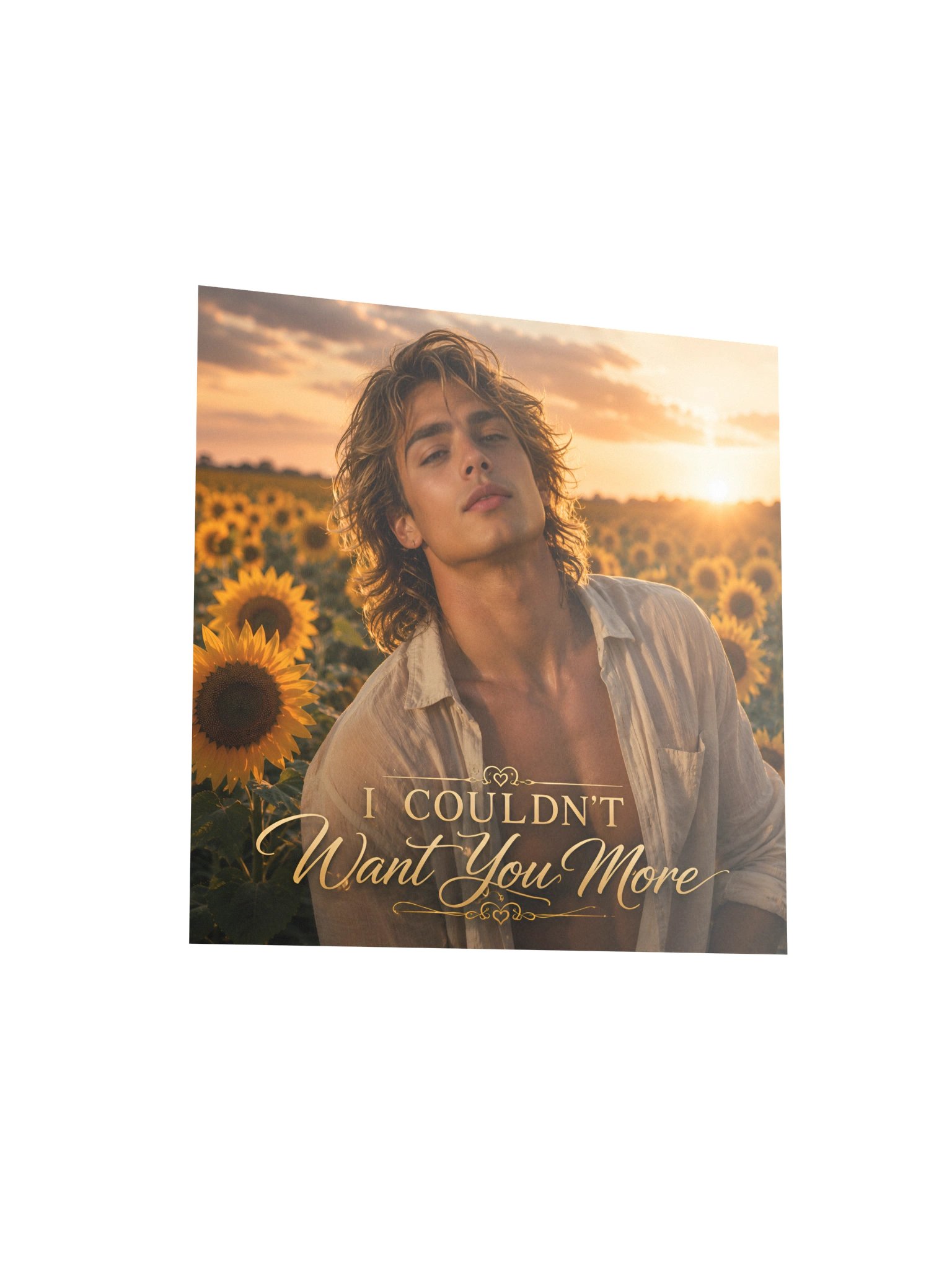 I Couldn't Want You More Romantic Poster | Sunflower Sunset Love Art product image (3)
