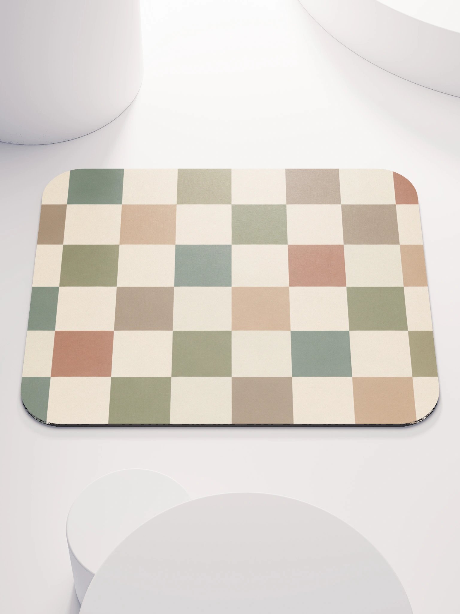 Boho Checkerboard Desk Mat: Anti-Slip Neoprene Computer Mouse pad product image (1)