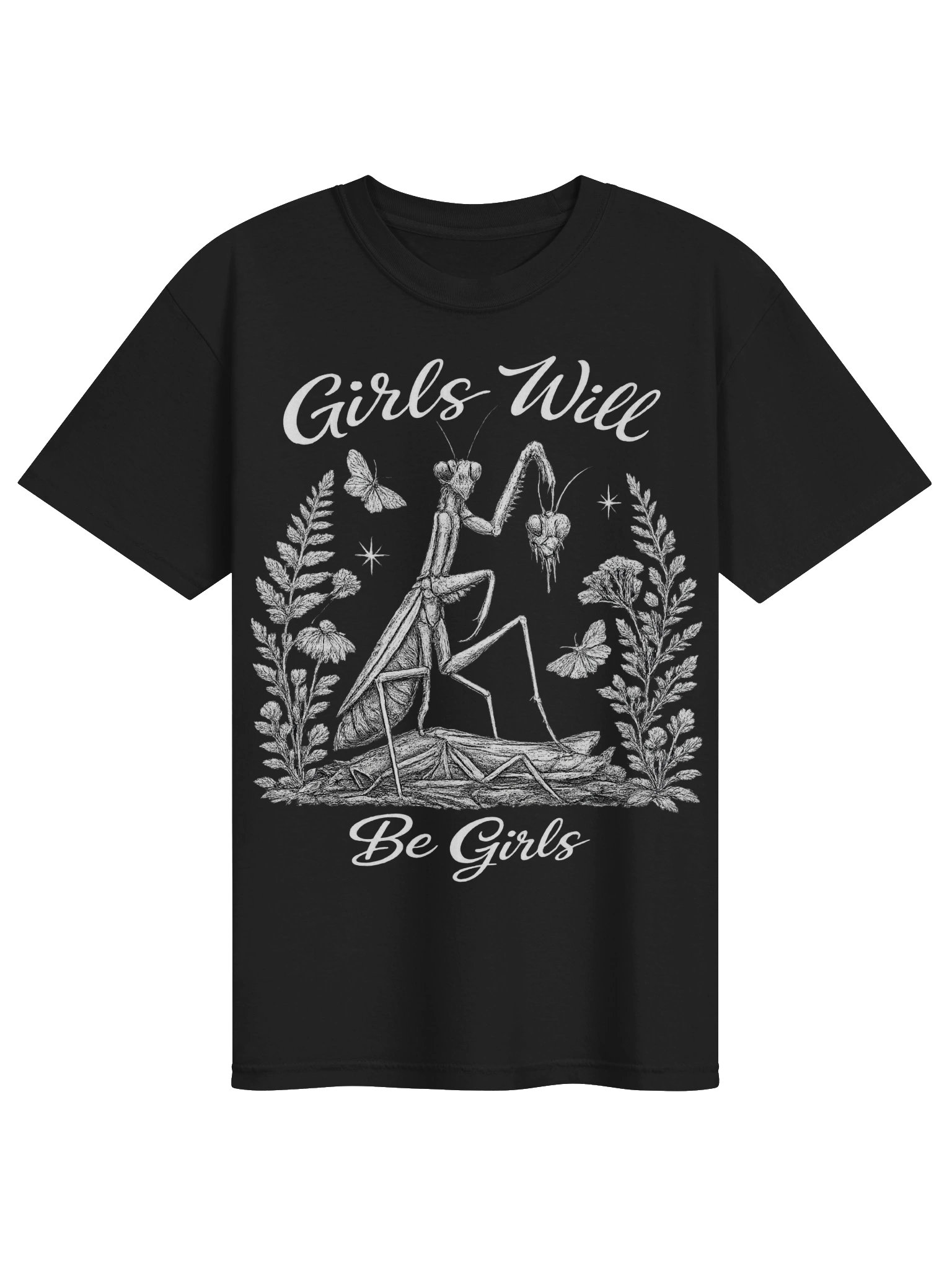 Girls Will Be Girls Mantis T-Shirt | Dark Botanical product image (1)