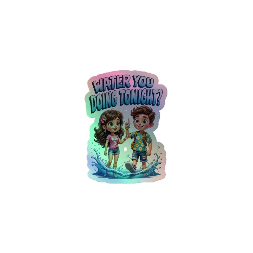 "Water You Doing tonight?" Holographic Sticker Sheet product image (1)