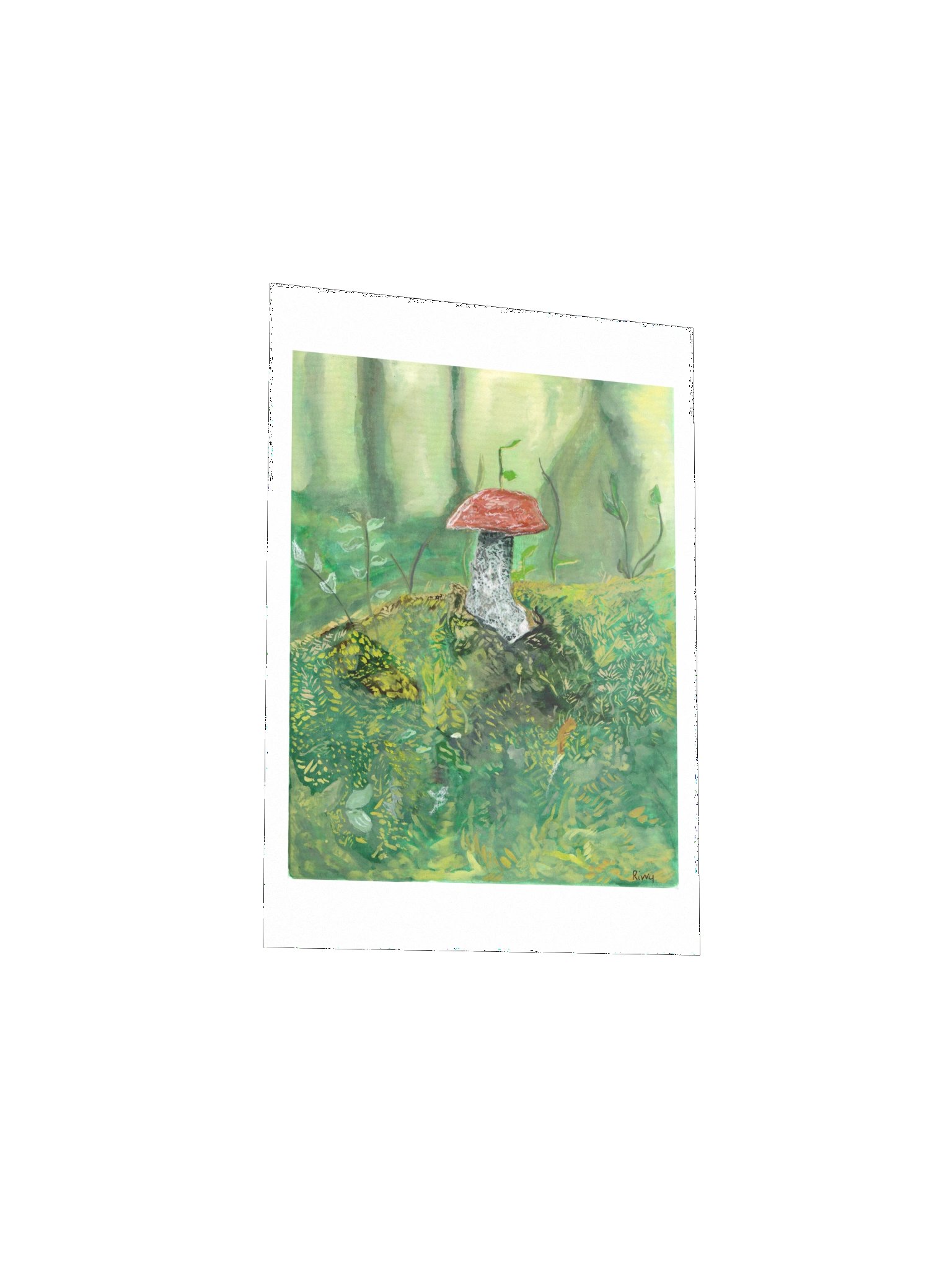Mushroom in Forest Painting - Print product image (20)