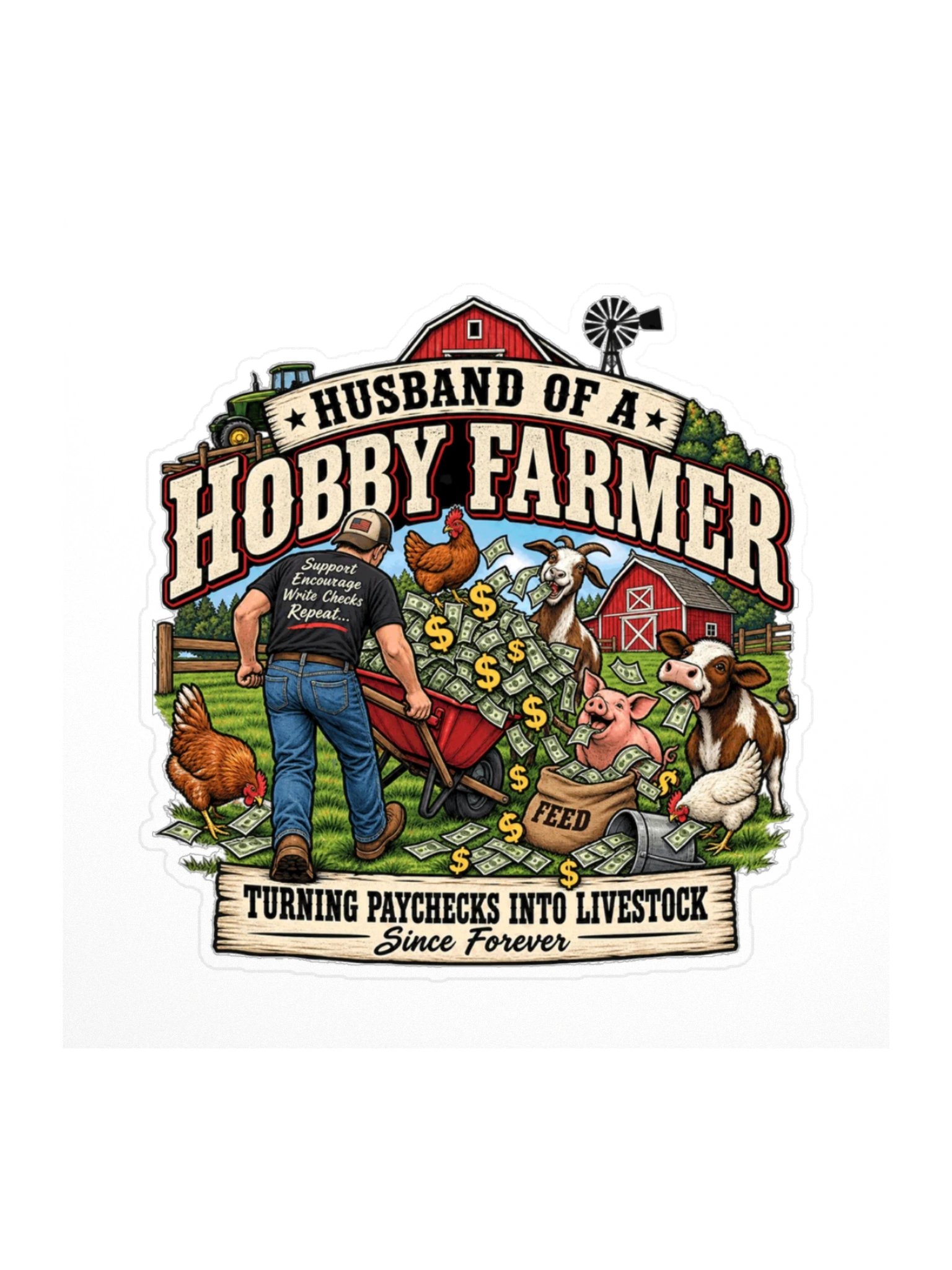 Husband of a Hobby Farmer Sticker product image (1)