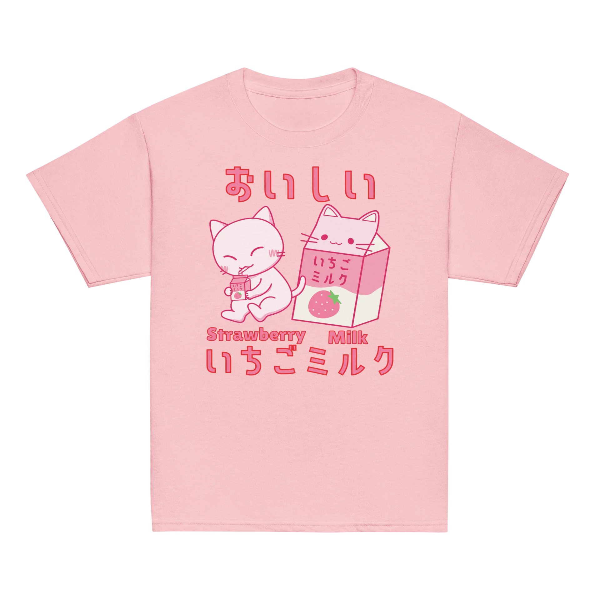 Strawberry Milk Kitty- Unisex Youth Heavyweight T-shirt product image (2)