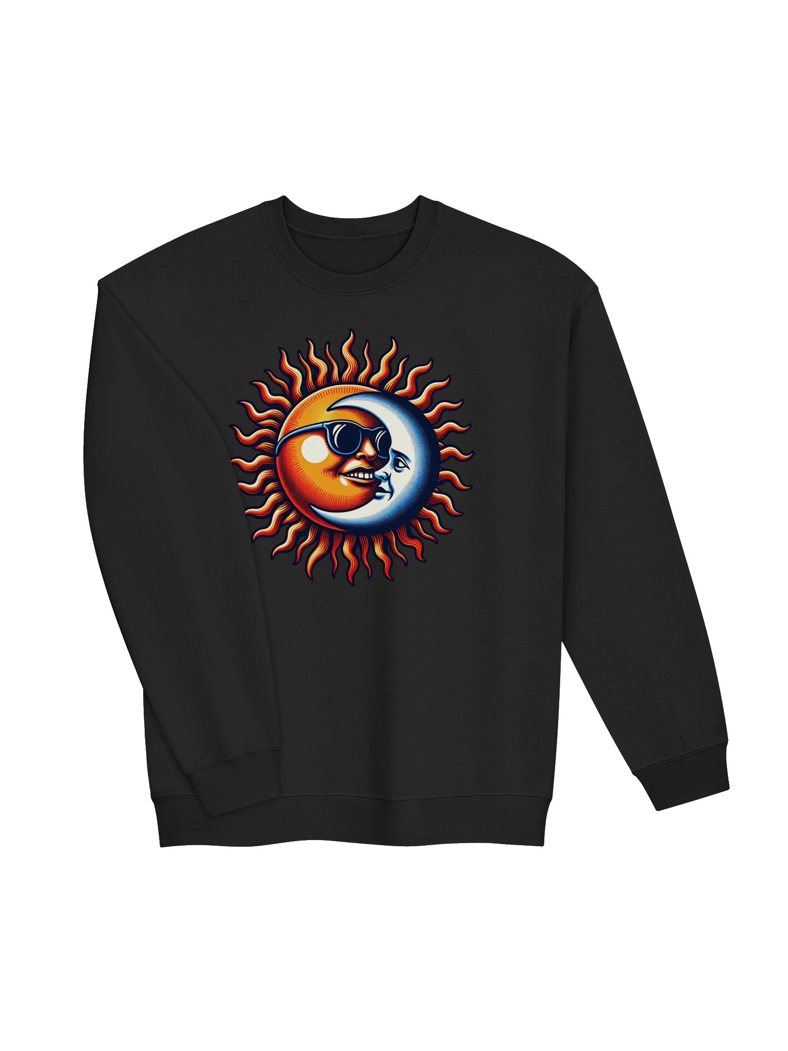 🌞 Sun and Moon Retro Fusion - UNISEX SWEATSHIRT – Cool Cosmic Design with Celestial Yin-Yang Style product image (5)