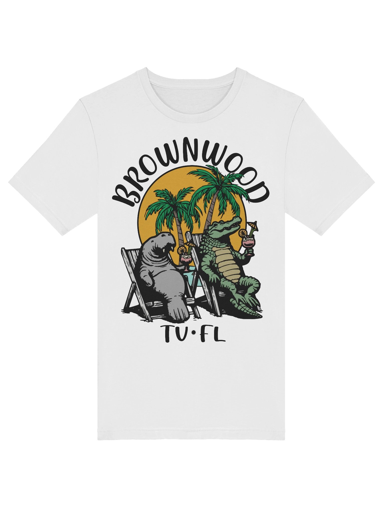 Brownwood TV Florida USA Fun Manatee Alligator Design T-shirt product image (28)