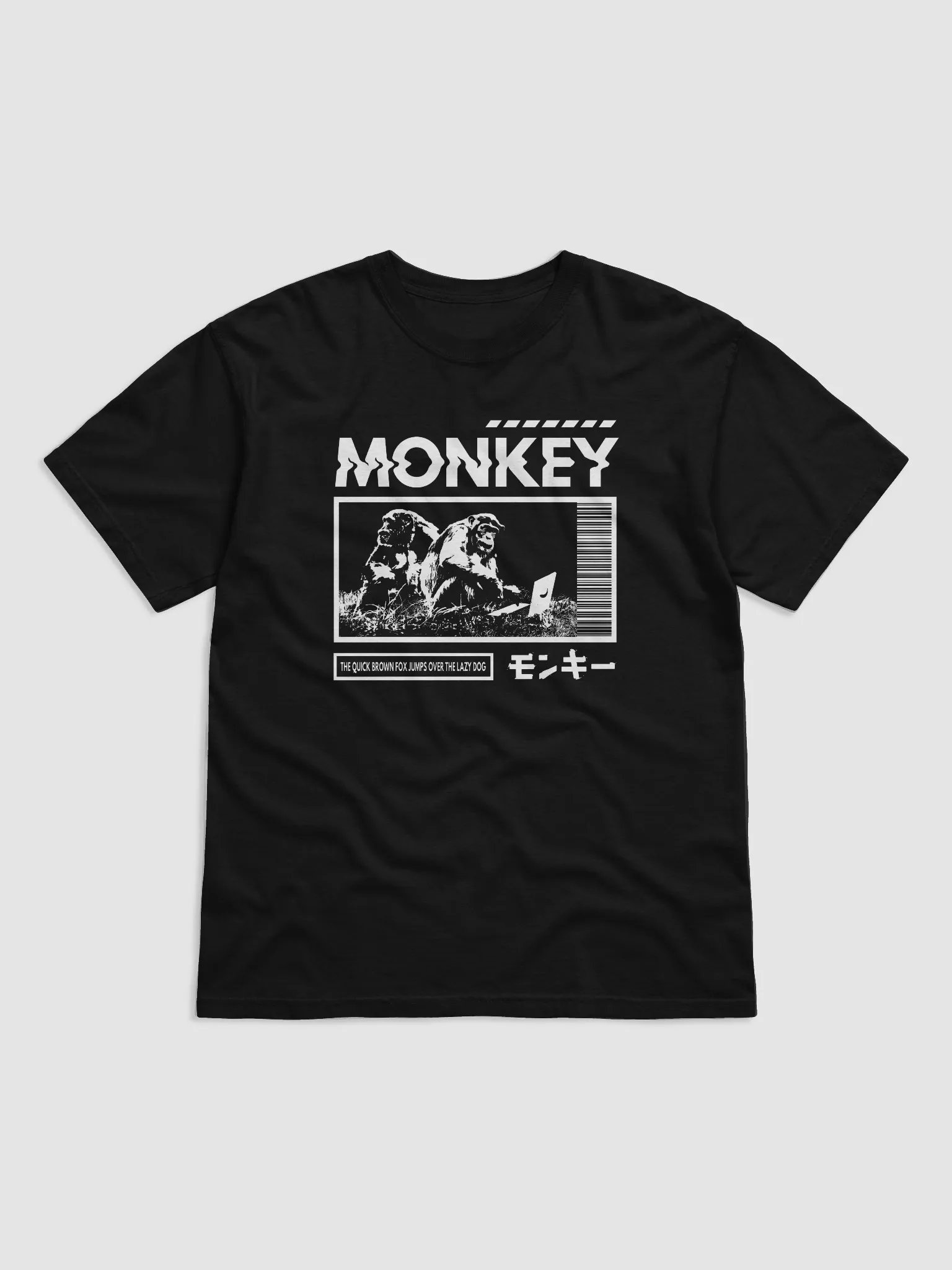 MONKEY T-Shirt white on black (Printed) product image (1)