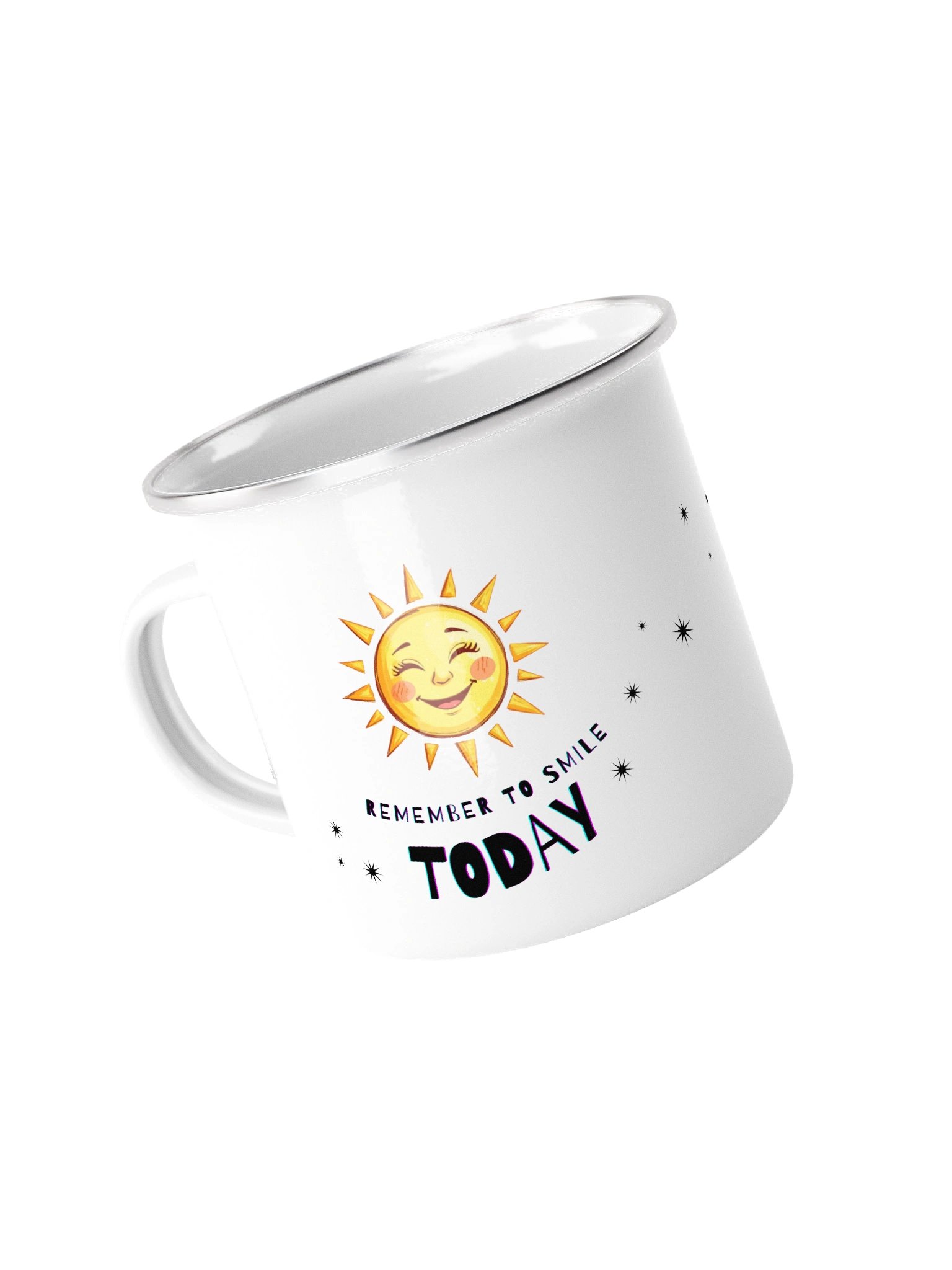 Smiling Sun & Cheerful Cat Enamel Mug product image (4)