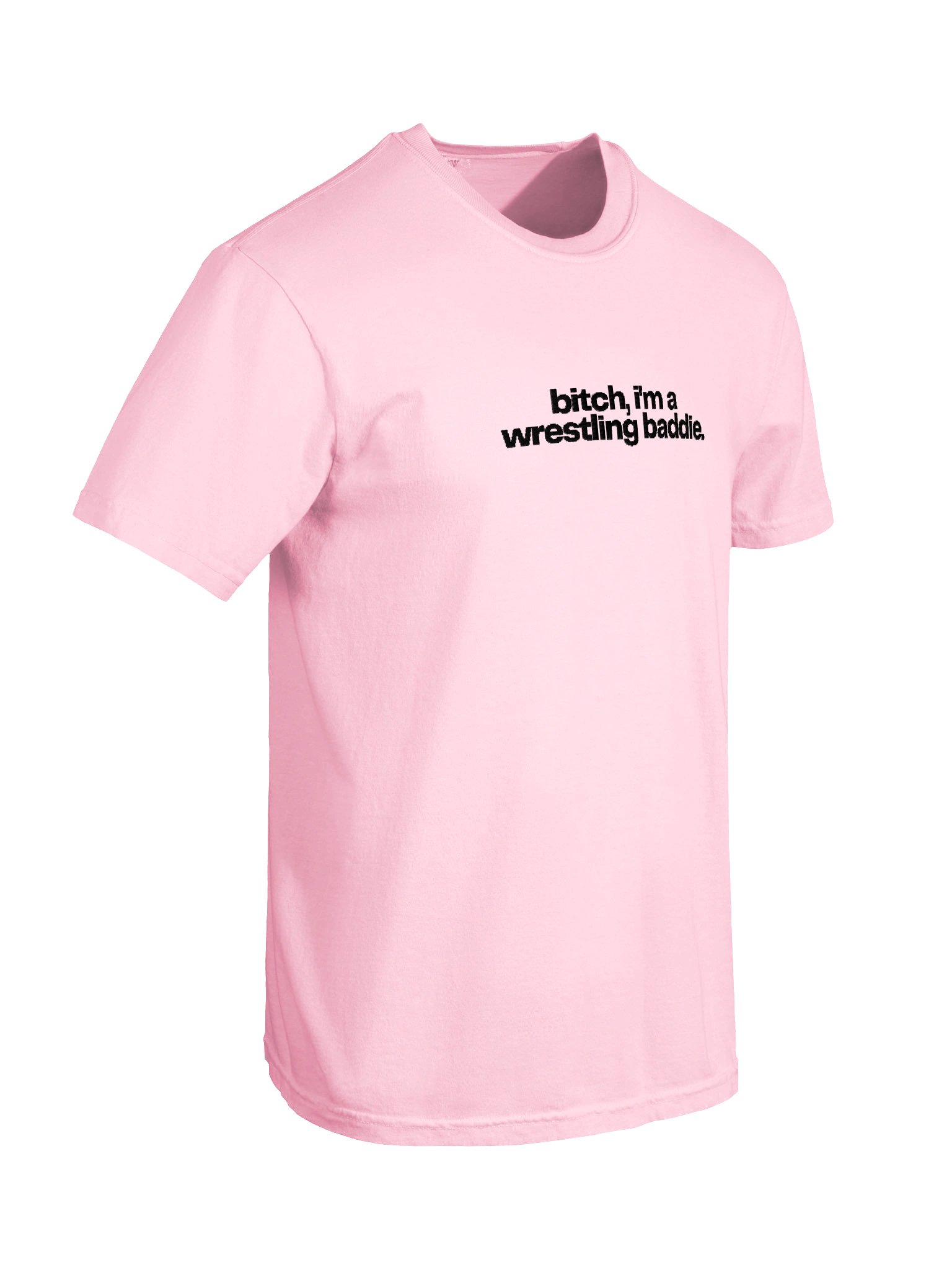 bitch, i'm a wrestling baddie embroidered short sleeved t-shirt (black font) product image (34)