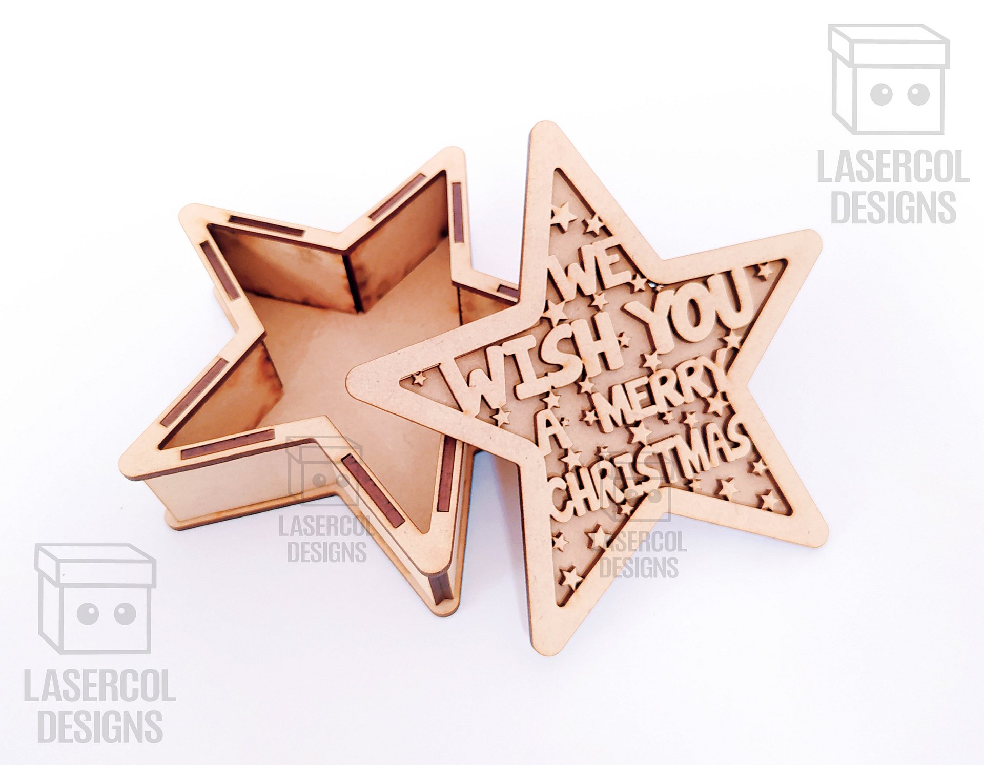 Christmas Tree and Star Box Bundle (2 Sizes, 5 Styles) - Laser Cut Files product image (6)