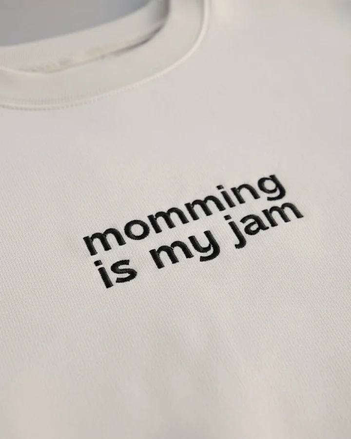 momming is my jam | Embroidered Boxy Crewneck - Funny Relatable Mom Sweatshirt product image (2)