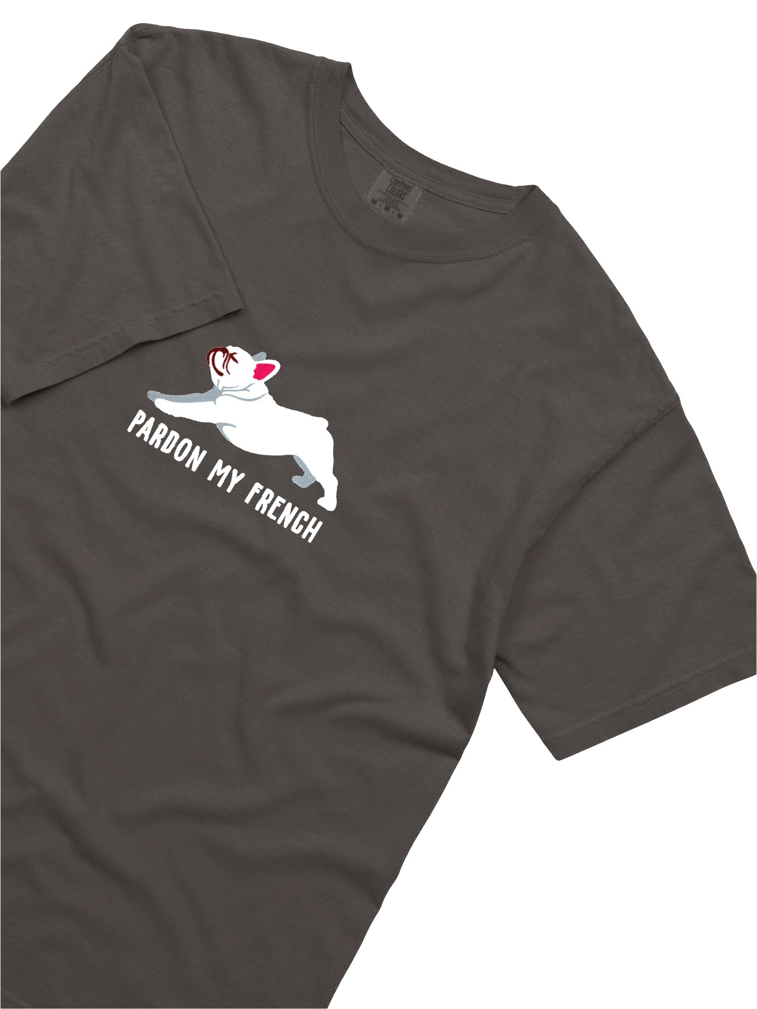 Pardon My French T-Shirt(Embroidered) of a French Bulldog(White) product image (8)