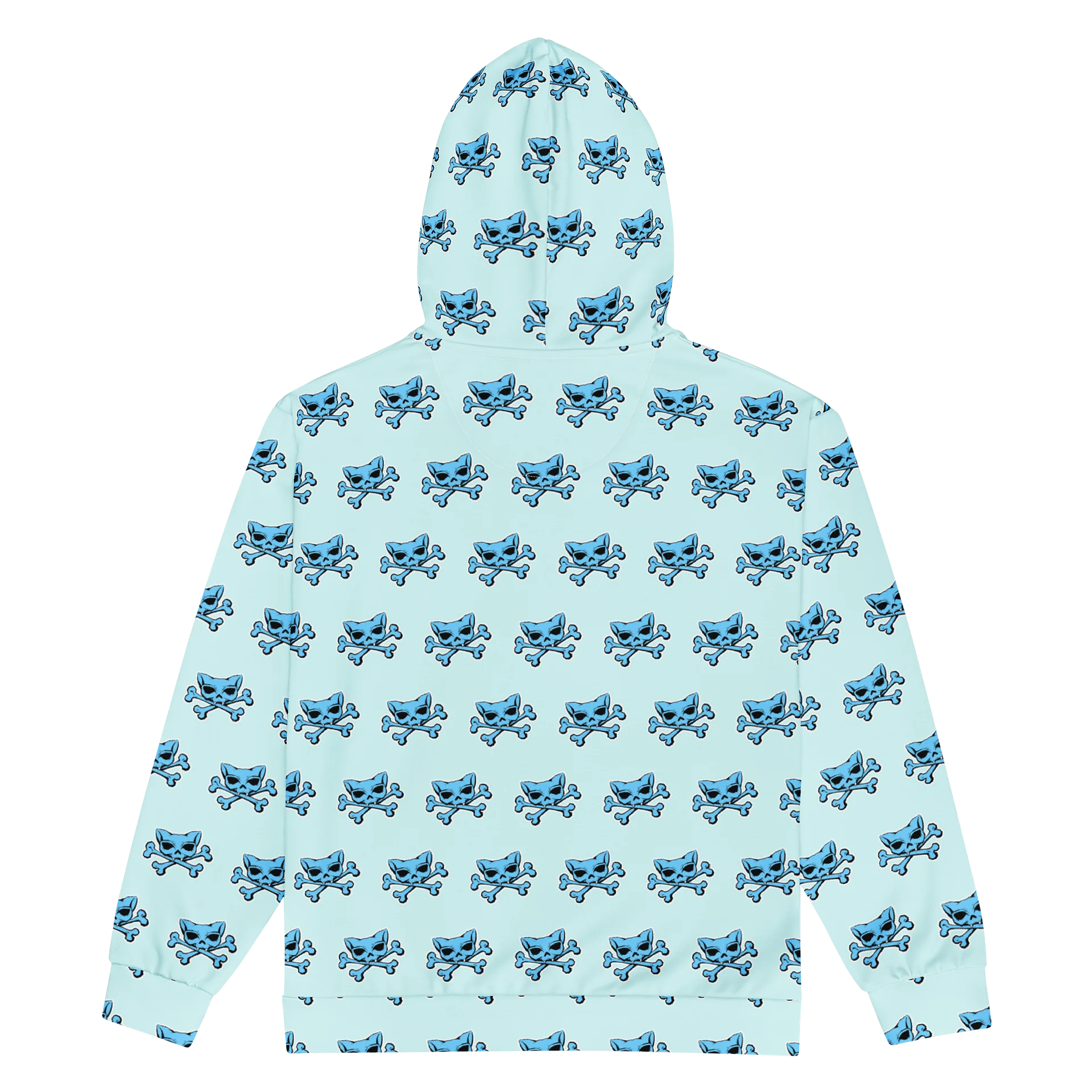 (Light Mode) Blue Kat Skull Zip Hoodie product image (2)