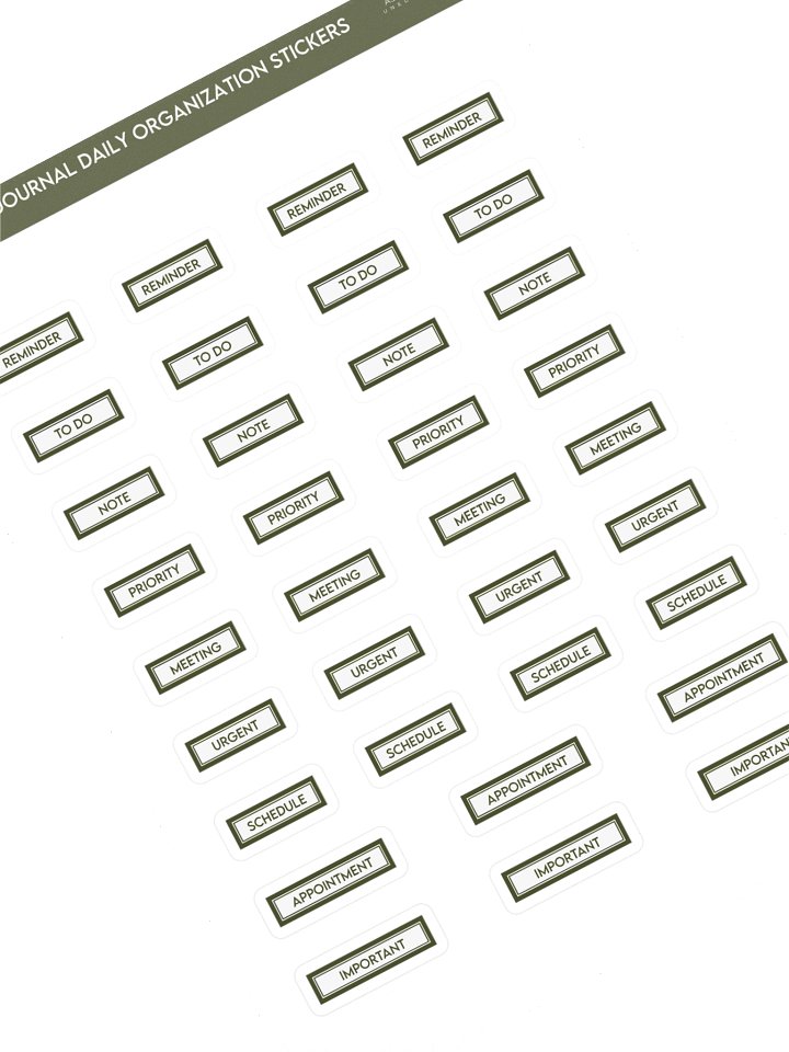 Daily Journal Stickers A5 — Physical Sticker Sheet - Olive product image (1)