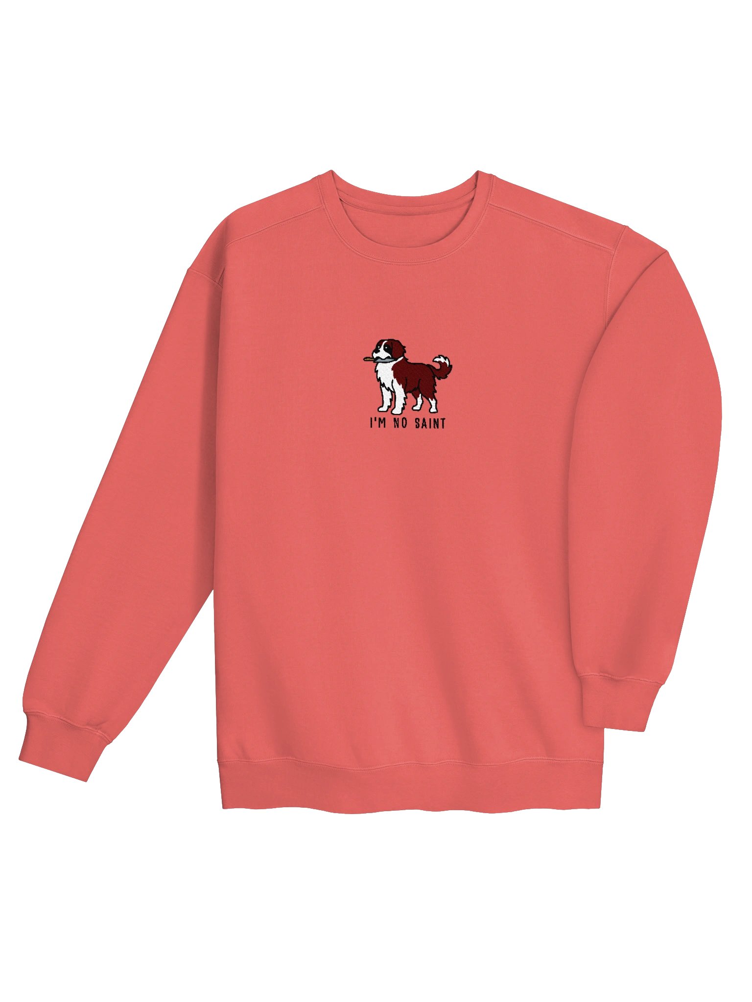 I'm No Saint Funny Chibi-Style Embroidered Premium Sweatshirt for Saint Bernard(Grizzle) Owners product image (20)