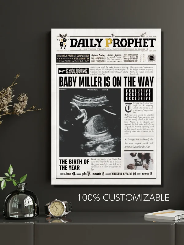Magical Baby Announcement Newspaper 100% Customizable Template Bundle product image (6)