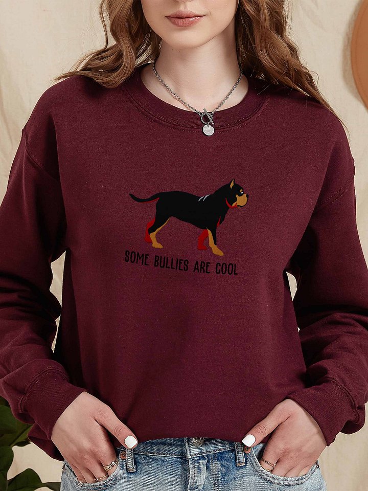 Some Bullies Are Cool Sweatshirt (Embroidered) of an American Bully(Black & Tan) product image (2)