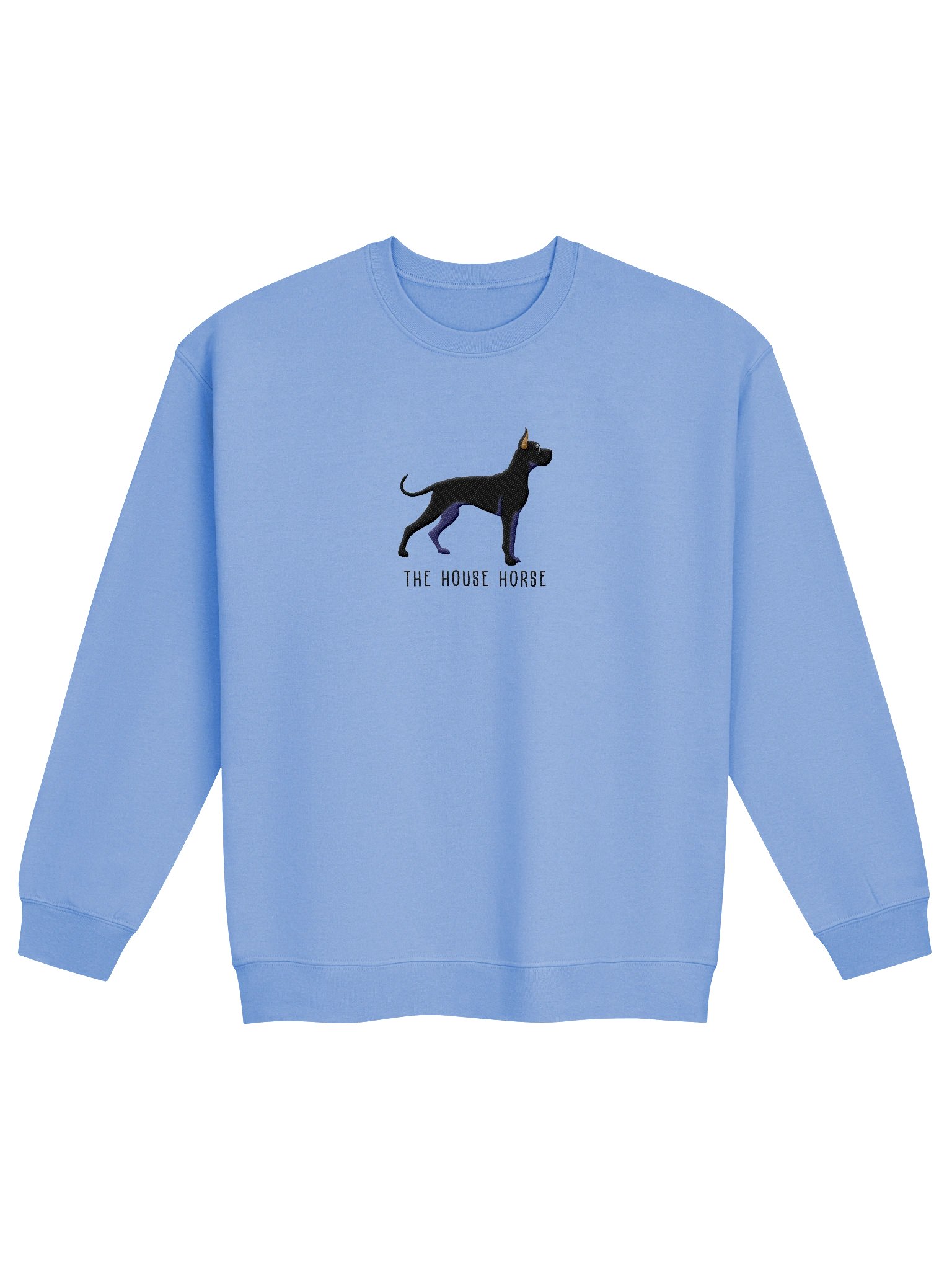 The House Horse Sweatshirt (Embroidered) of a Great Dane(Black, Cropped Ears) product image (4)