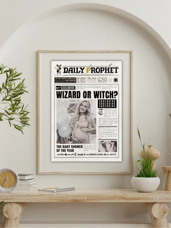 Magical Baby Shower Announcement Newspaper 100% Customizable Template Bundle product image (7)