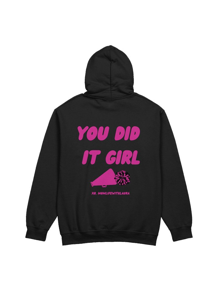 You Did it Girl Cheer Hoodie - Black/Hot Pink product image (2)