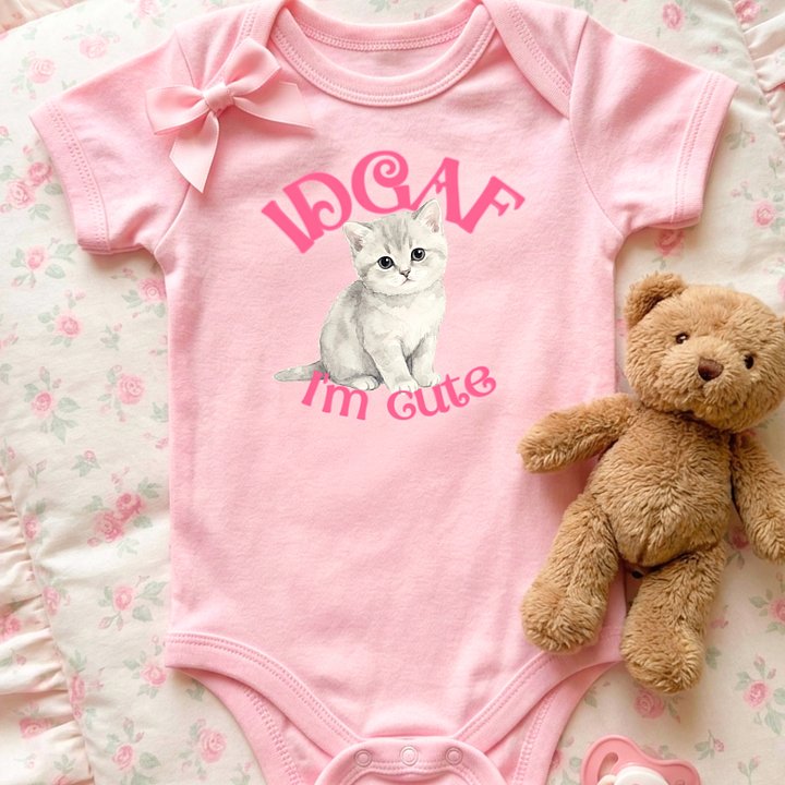 IDGAF I'm cute🩷Super Soft🪽Onesie🩷 product image (1)