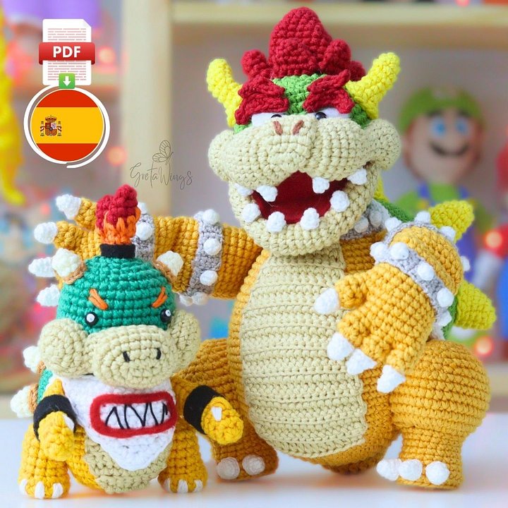 COMBO: Patrones de Amigurumi de Bowser y Bowser Jr. | Pack de Crochet product image (1)