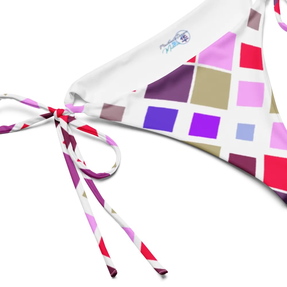 Colorful Square Pattern Design String Bikini Bottom - v3 product image (3)