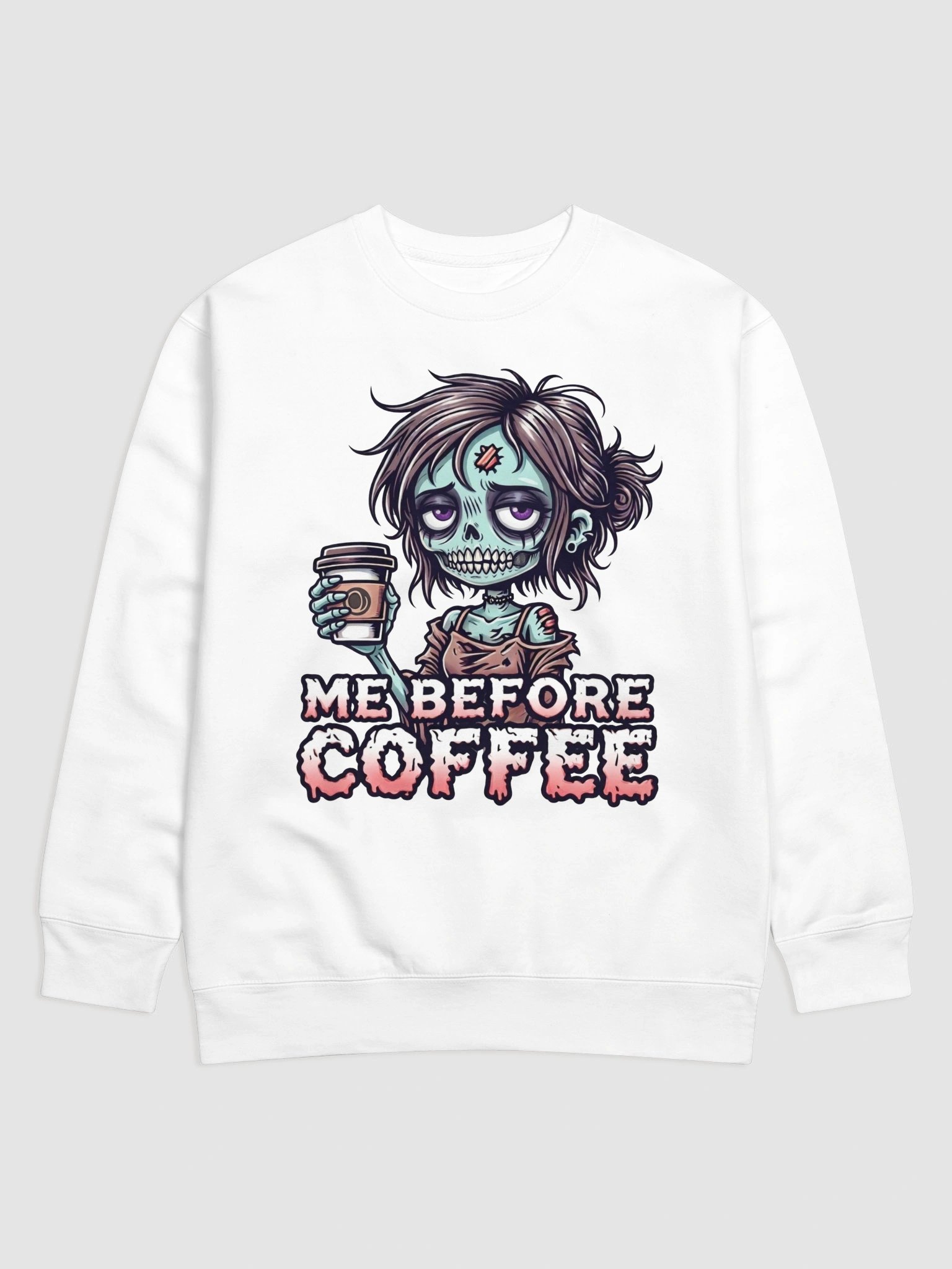 "Me Before Coffee" Zombie Chick Sweatshirt | Me Before Coffee Collection product image (14)