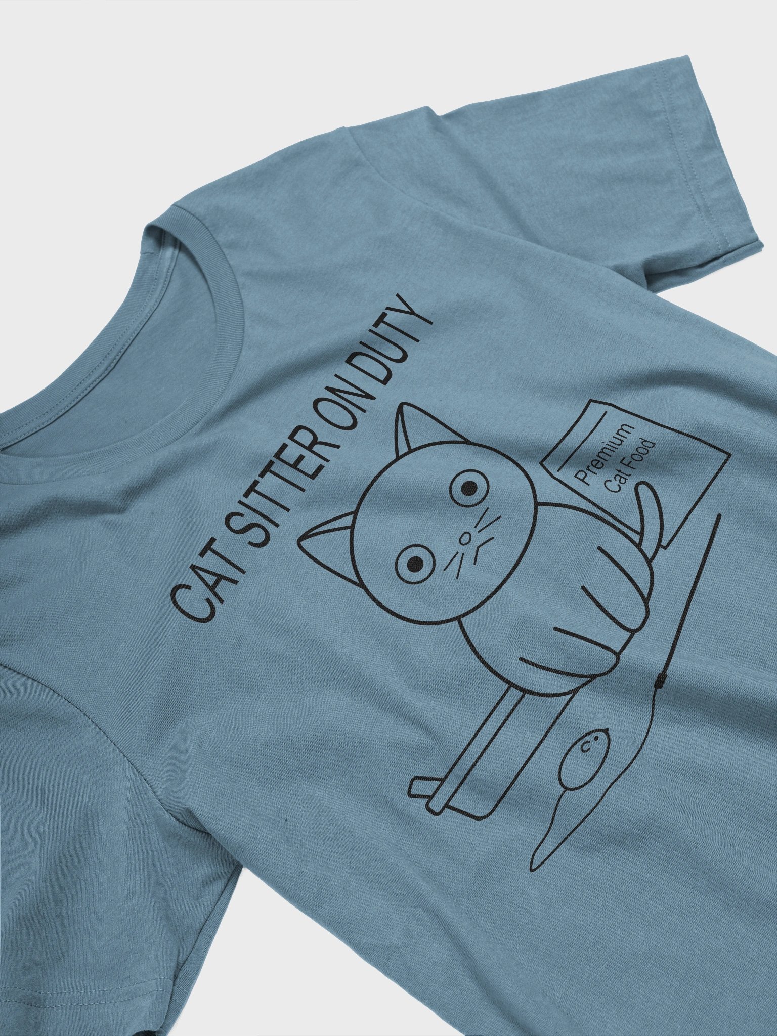 Cat Sitter on Duty (Black Print) - Unisex Adult Super Soft Lightweight T-shirt product image (2)