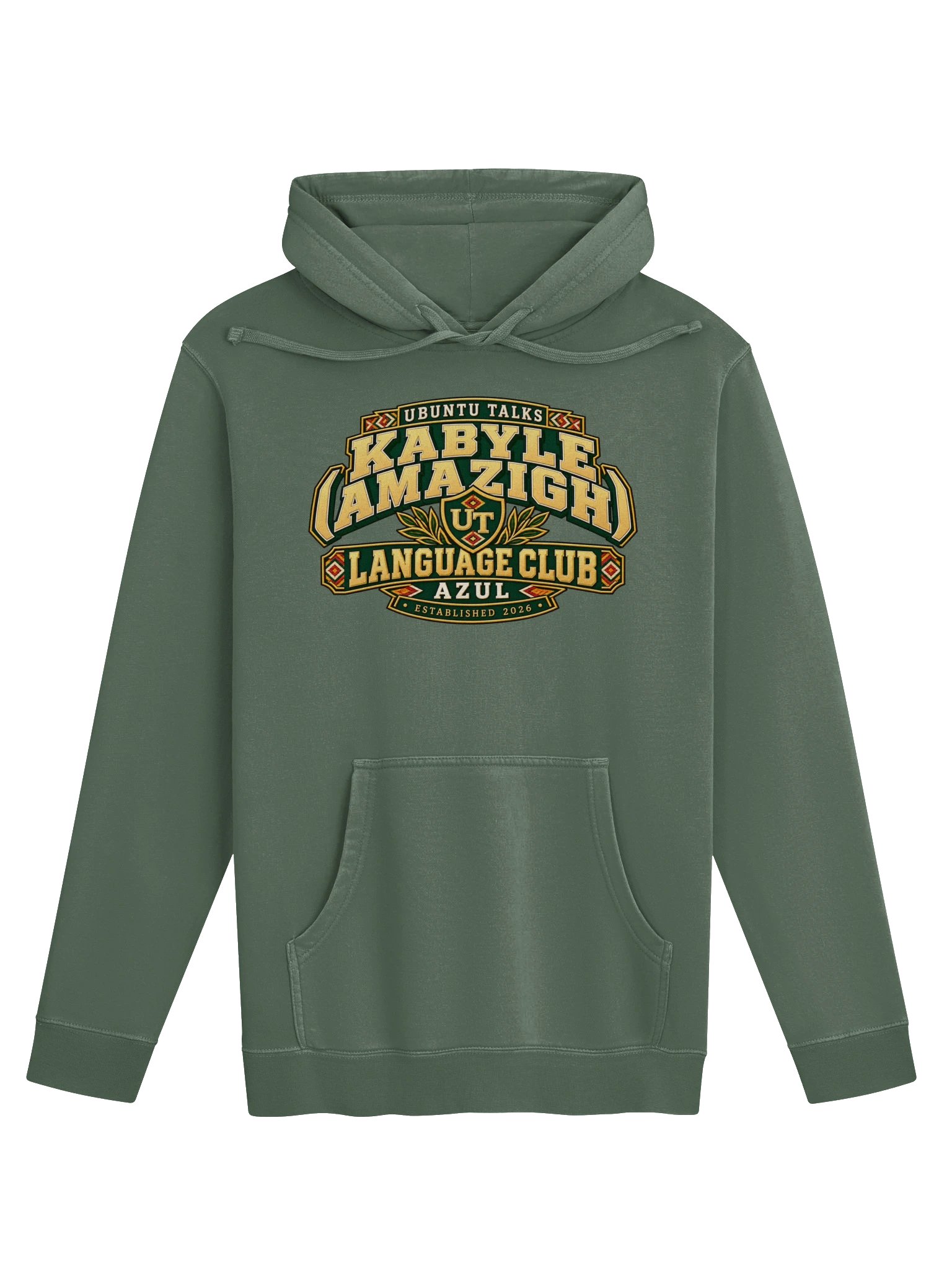 Ubuntu Talks Language Club — AZUL | Kabyle (Amazigh) Washed Hoodie product image (1)
