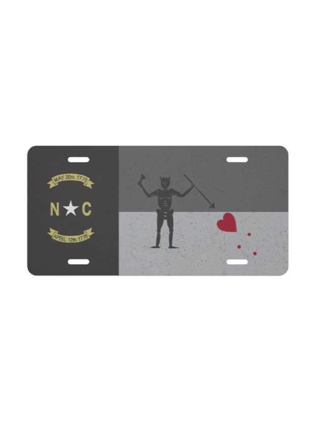 North Carolina Revenge Flag License Plate-Gray Edition product image (2)