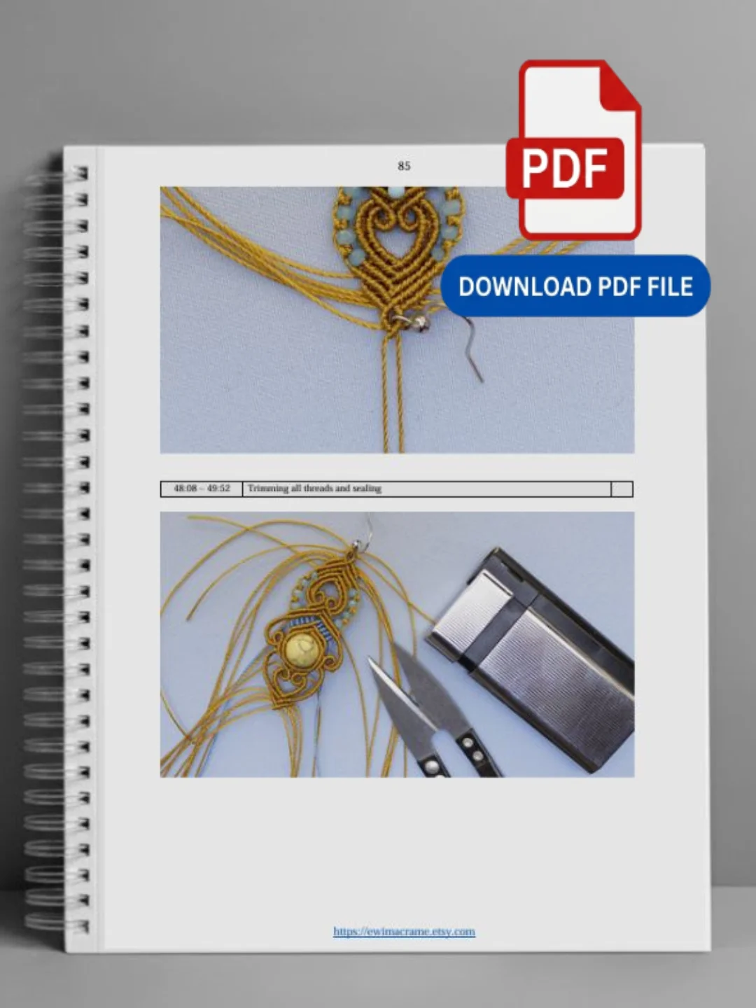 Micro Macrame Boho Chic Earrings – Photo & Video Tutorial product image (6)