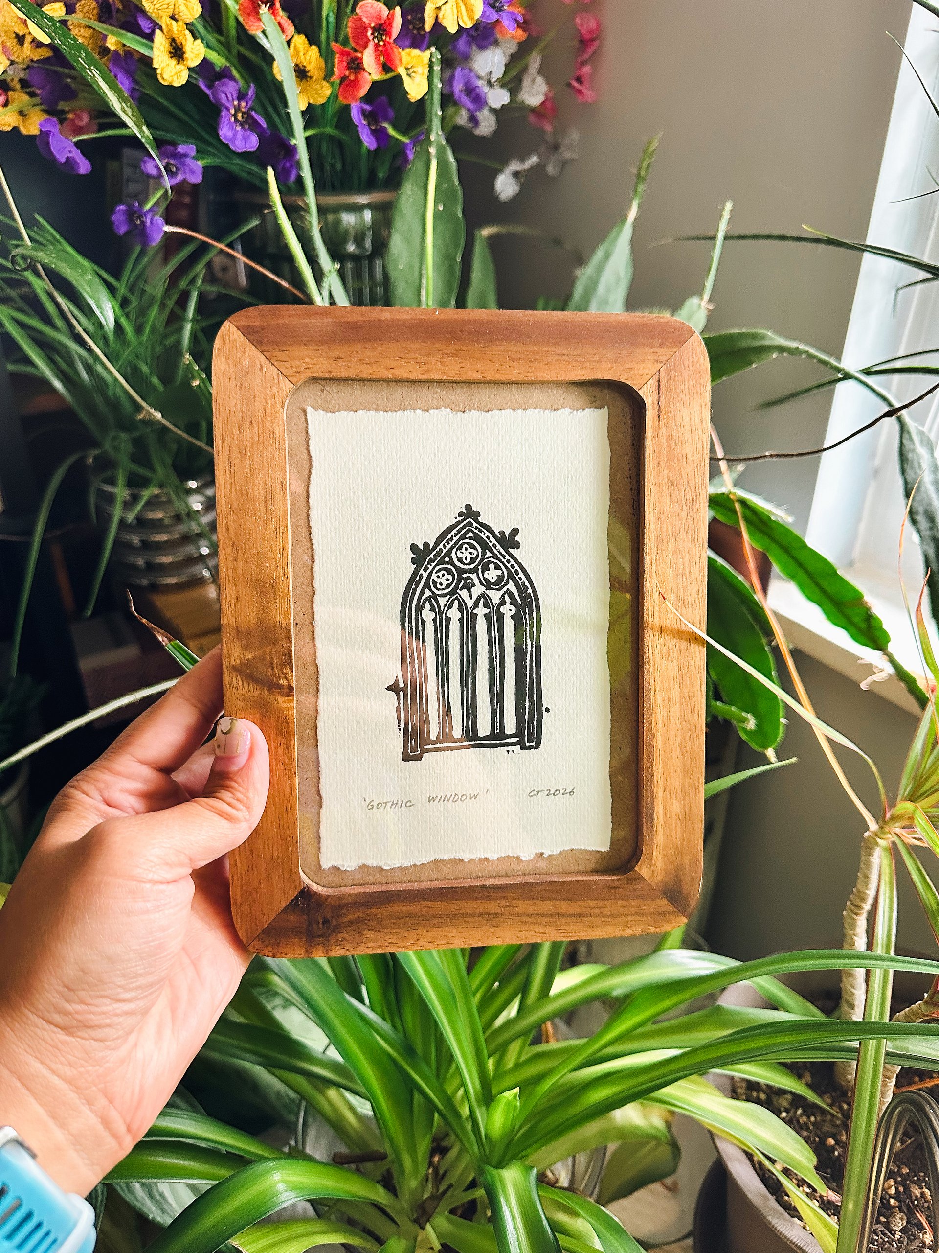 Gothic Window Linocut Print product image (2)