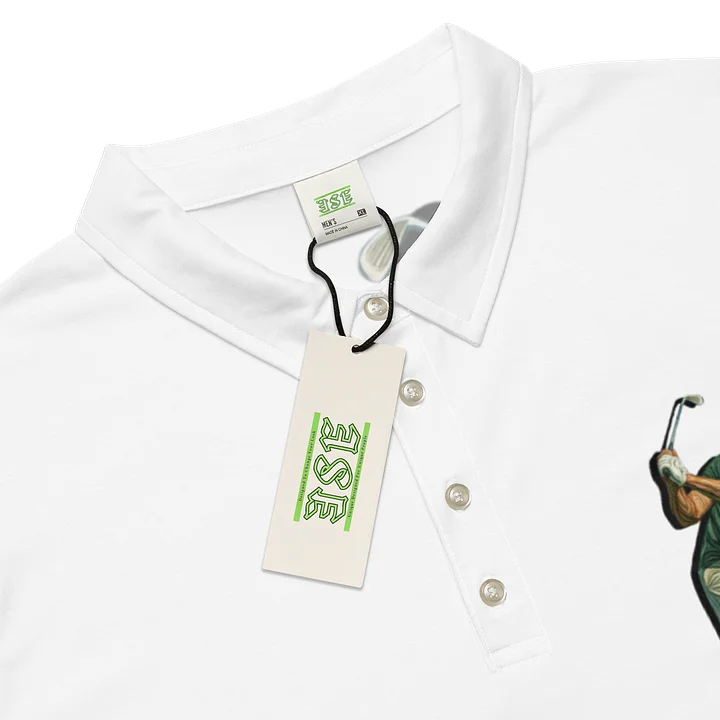 Pure Strike Polo Shirt – Dynamic golf swing in a retro line style Swing in Style Polo Shirt product image (1)